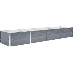 vidaXL Garten-Hochbeet Verzinkter Stahl 320x80x45 cm Grau günstig