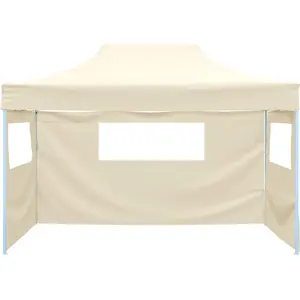 vidaXL Faltzelt mit 3 Seitenteilen 3x4,5 m Creme günstig