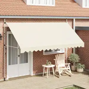 vidaXL Einziehbare Markise Handbetrieben 400 cm Cremeweiß günstig