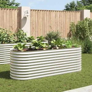 vidaXL Garten-Hochbeet 240 x 80 x 81 cm Verzinkter Stahl Silbern günstig