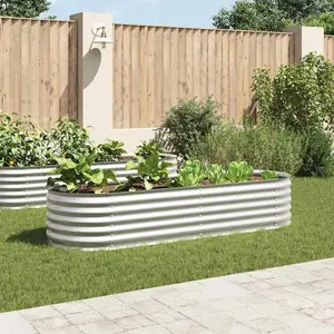 vidaXL Garten-Hochbeet 240x80x44 cm Verzinkter Stahl Silbern günstig