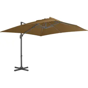 vidaXL Sonnenschirm mit Tragbarem Sonnenschirmständer Taupe günstig