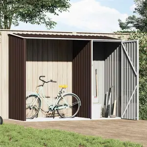 vidaXL Garten Brennholzlager Braun 245x98x159 cm Verzinkter Stahl günstig