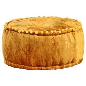vidaXL Polsterhocker Pouf Rund Samt 40x20 cm Senfgelb (1 St) günstig