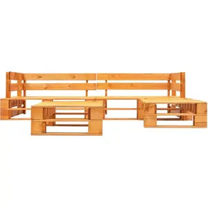 vidaXL 4-tlg. Garten-Paletten-Sofagarnitur Holz Honigbraun günstig