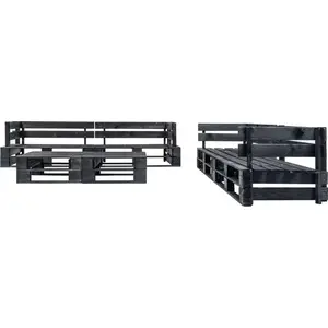 vidaXL 6-tlg. Garten-Lounge-Set aus Paletten Schwarz Holz günstig