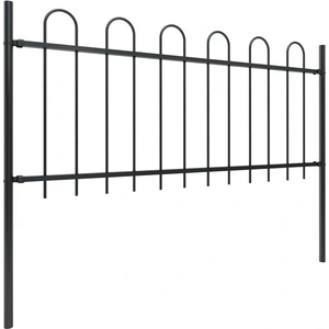 vidaXL Gartenzaun mit Rundbogen Stahl 1506 x 80 cm Schwarz günstig