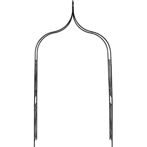 vidaXL Rosenbogen Dunkelgrün 142x37x275 cm Eisen günstig