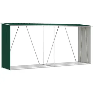 vidaXL Brennholzlager Verzinkter Stahl 330x84x152 cm Grün günstig