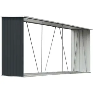 vidaXL Brennholzlager Verzinkter Stahl 330x84x152 cm Anthrazit günstig