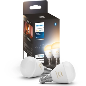 Philips Hue Luster Kugellampe White Ambiance E14 Doppelpack
