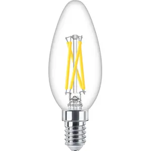 Philips Filament-Kerzenlampe, B35 E14, transparent, 25 W, 2,5 W, 25 W, E14, 340 lm, 25000 h, Warmes Glühen günstig