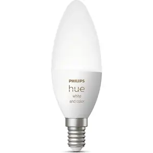 Philips Hue White and Color ambiance E14 - Smarte Lampe Kerzenform - 470, Intelligentes Leuchtmittel, Bluetooth/Zigbee, Weiß, LED, E14, B39 günstig