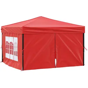 vidaXL Partyzelt Faltbar mit Seitenwänden Rot 3x3 m günstig