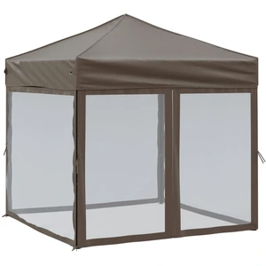 vidaXL Partyzelt Faltbar mit Seitenwänden Taupe 2x2 m günstig
