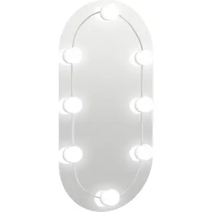 vidaXL Spiegel mit LED-Leuchten 60x30 cm Glas Oval günstig