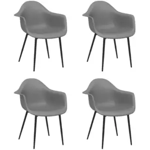 vidaXL Esszimmerstühle Set, 4 Stühle modern mit grauem Kunststoff-Sitz... günstig