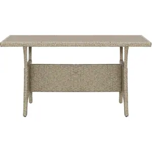 vidaXL Gartentisch Grau 120x70x66 cm Poly Rattan günstig