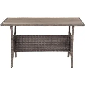 vidaXL Gartentisch Grau 120x70x66 cm Poly Rattan günstig