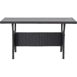 vidaXL Gartentisch Schwarz 120x70x66 cm Poly Rattan günstig