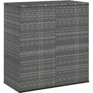 vidaXL Garten-Kissenbox PE Rattan 100x49x103,5 cm Grau günstig