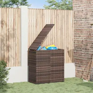 vidaXL Garten-Kissenbox PE Rattan 100x49x103,5 cm Braun günstig