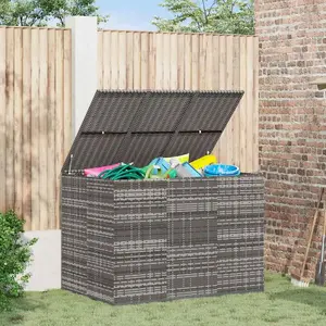 vidaXL Garten-Kissenbox PE Rattan 145x100x103 cm Grau günstig