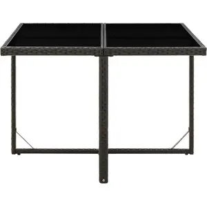 vidaXL Gartentisch Schwarz 109x107x74 cm Poly Rattan und Glas günstig