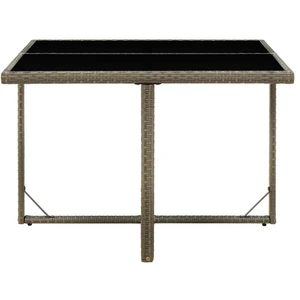 vidaXL Gartentisch Grau 109x107x74 cm Poly Rattan und Glas günstig