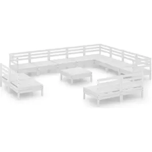 vidaXL 13-tlg. Garten-Lounge-Set Massivholz Kiefer Weiß günstig