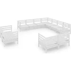 vidaXL 11-tlg. Garten-Lounge-Set Massivholz Kiefer Weiß günstig