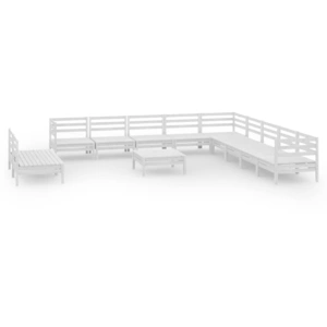 vidaXL 12-tlg. Garten-Lounge-Set Massivholz Kiefer Weiß günstig