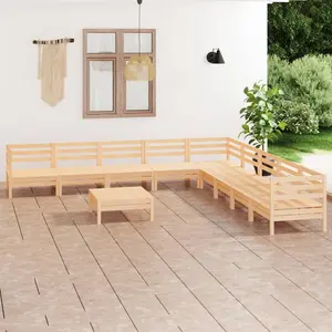 vidaXL 10-tlg. Garten-Lounge-Set Massivholz Kiefer günstig