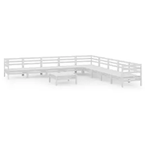 vidaXL 10-tlg. Garten-Lounge-Set Massivholz Kiefer Weiß günstig