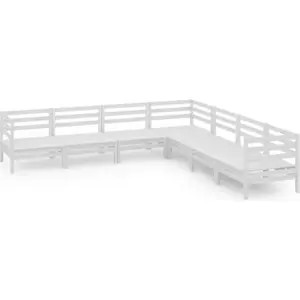 vidaXL 7-tlg. Garten-Lounge-Set Massivholz Kiefer Weiß günstig