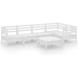 vidaXL 6-tlg. Garten-Lounge-Set Massivholz Kiefer Weiß günstig