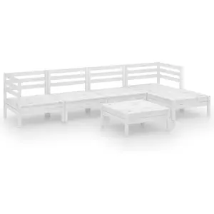 vidaXL 6-tlg. Garten-Lounge-Set Massivholz Kiefer Weiß günstig
