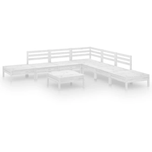 vidaXL 8-tlg. Garten-Lounge-Set Massivholz Kiefer Weiß günstig