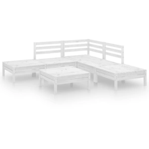 vidaXL 6-tlg. Garten-Lounge-Set Massivholz Kiefer Weiß günstig