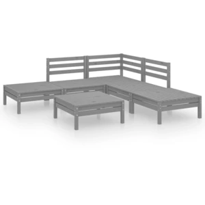 vidaXL 6-tlg. Garten-Lounge-Set Massivholz Kiefer Grau günstig