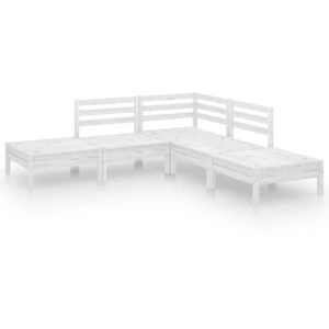 vidaXL 5-tlg. Garten-Lounge-Set Massivholz Kiefer Weiß günstig