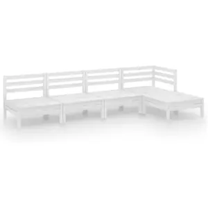 vidaXL 5-tlg. Garten-Lounge-Set Massivholz Kiefer Weiß günstig