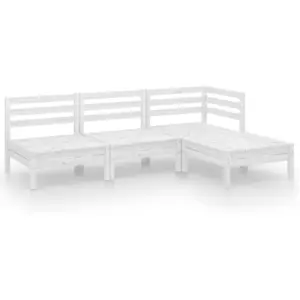 vidaXL 4-tlg. Garten-Lounge-Set Massivholz Kiefer Weiß günstig