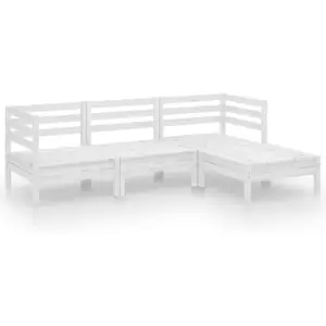 vidaXL 4-tlg. Garten-Lounge-Set Massivholz Kiefer Weiß günstig