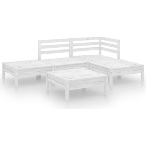 vidaXL 5-tlg. Garten-Lounge-Set Massivholz Kiefer Weiß günstig