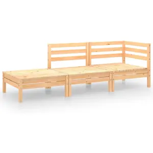 vidaXL 3-tlg. Garten-Lounge-Set Massivholz Kiefer günstig