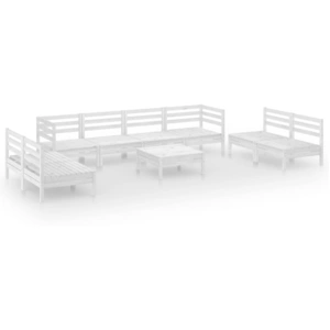 vidaXL 9-tlg. Garten-Lounge-Set Weiß Massivholz Kiefer günstig