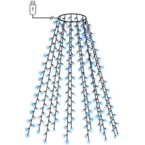 vidaXL Weihnachtsbaum-Lichternetz mit 150 LEDs Blau 150 cm