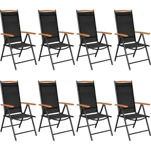 vidaXL 9-tlg. Garten-Essgruppe Aluminium Schwarz günstig