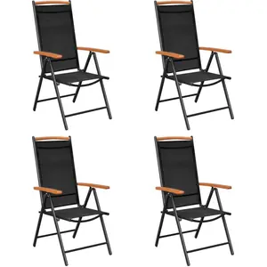 vidaXL 5-tlg. Garten-Essgruppe Aluminium Schwarz günstig